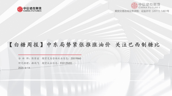 【白糖周报】中东局势紧张推涨油价 关注巴西制(⏭)糖比